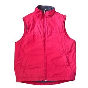 L.L.Bean Vintage Fleece lined nylon vest red men's size Small